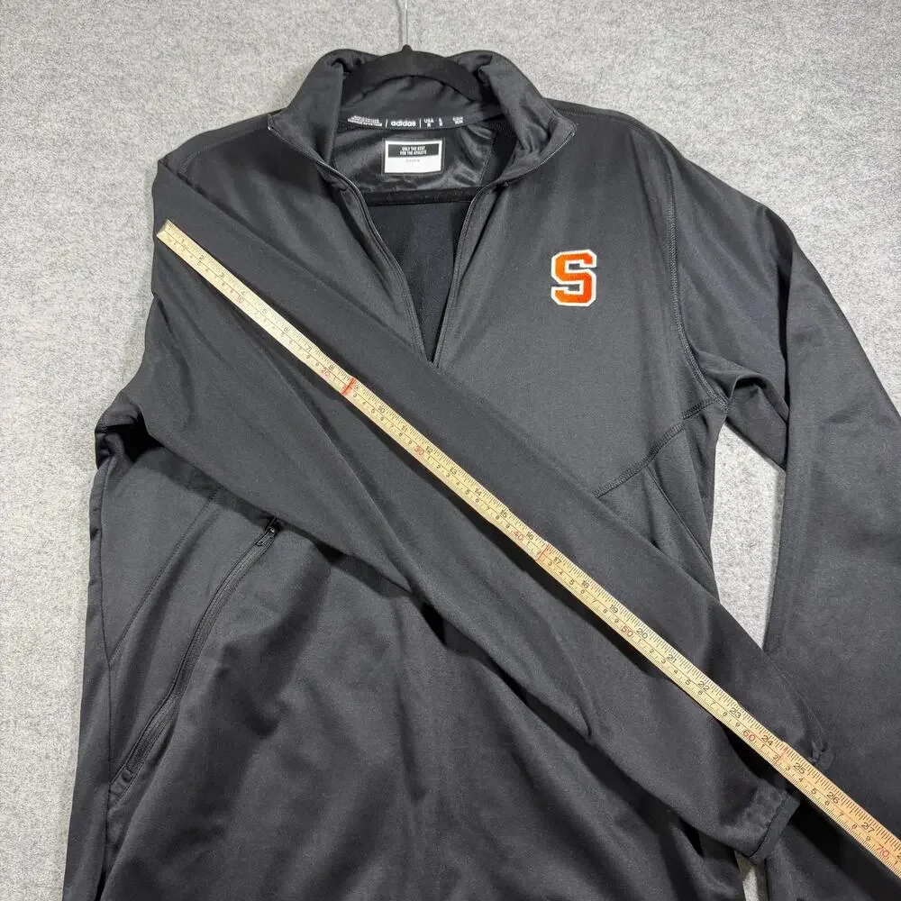 Adidas Syracuse Orange 1/4 Zip Pullover Mens M Black AEROREADY NCAA Athletic